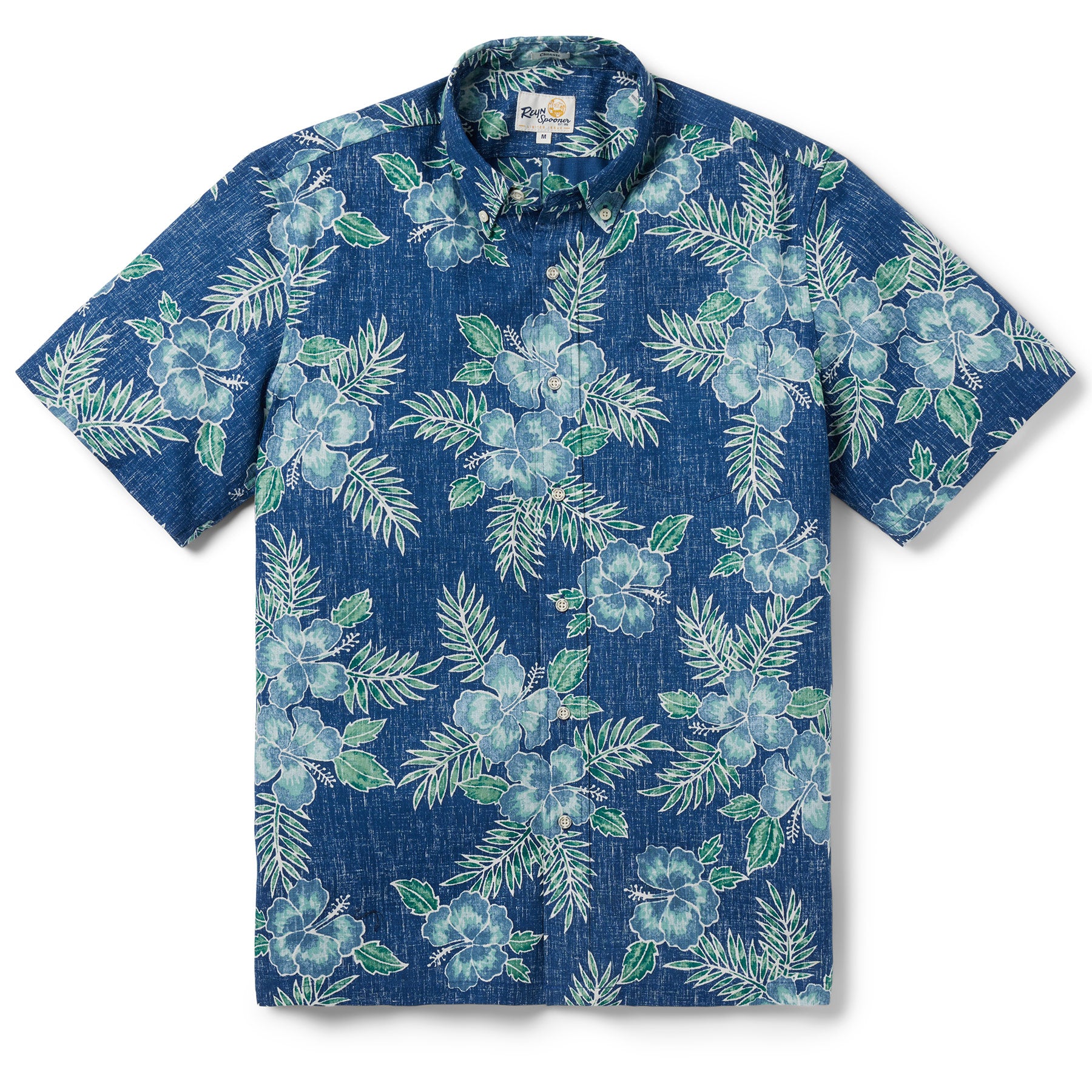 Reyn Spooner PUA ALOALO BUTTON FRONT in NAVY