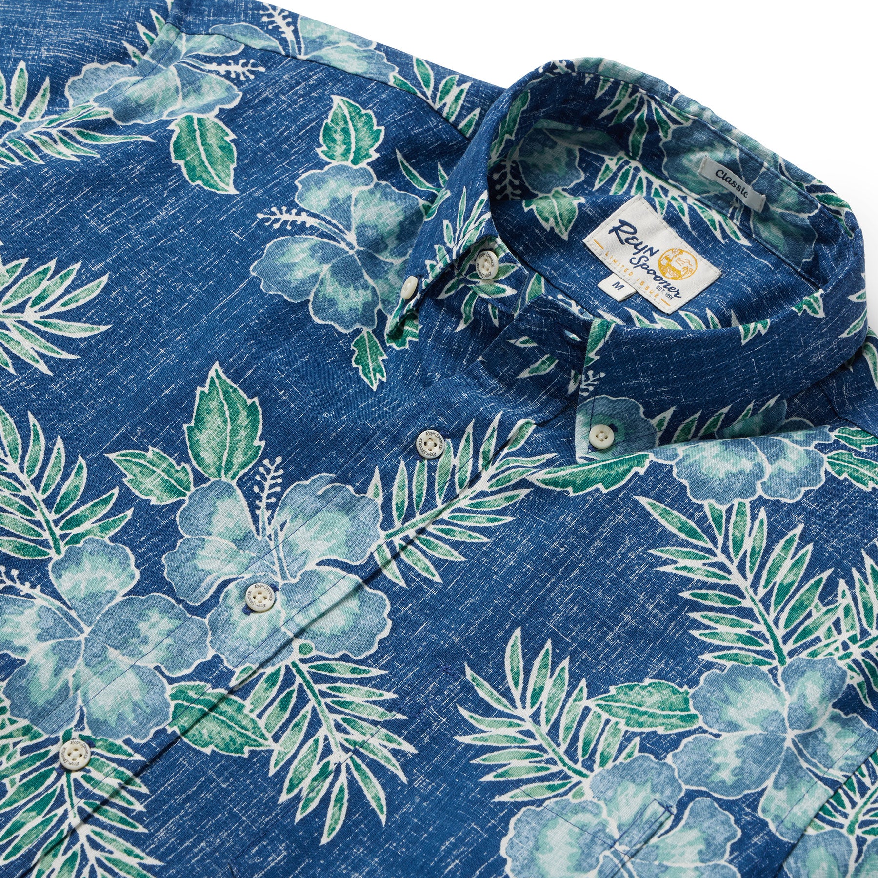 Reyn Spooner PUA ALOALO BUTTON FRONT in NAVY