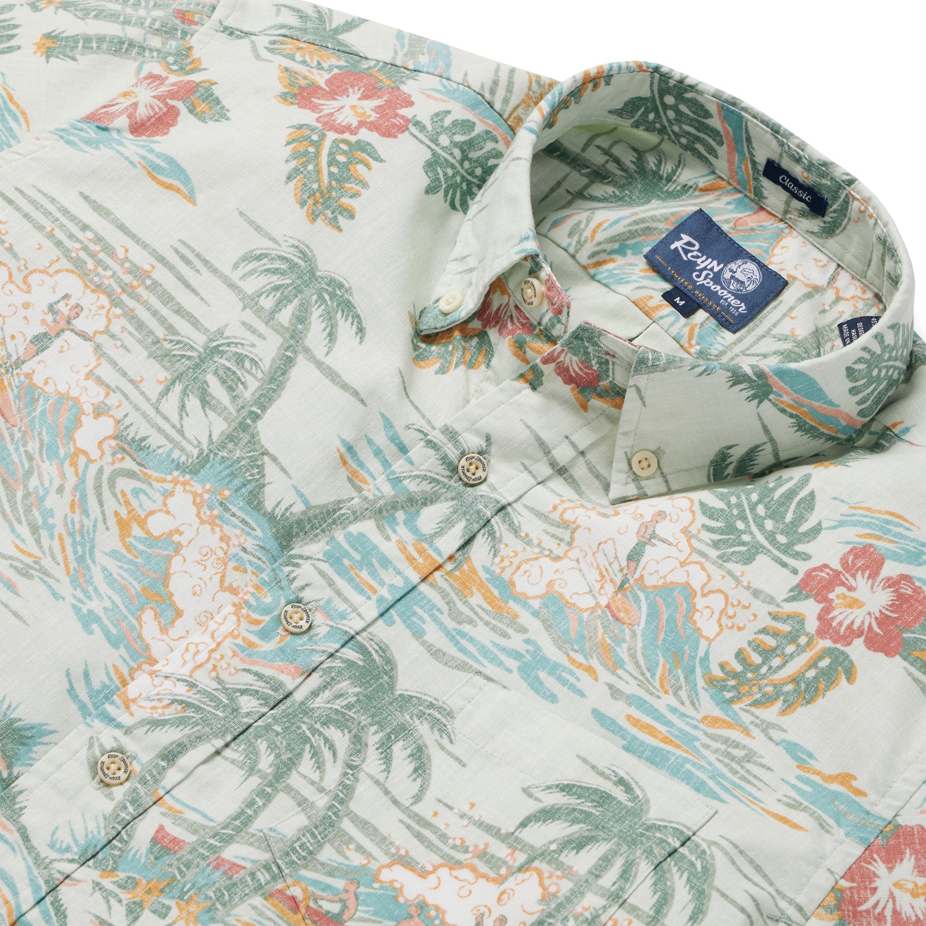 Reyn Spooner KAIMANA BEACH BUTTON FRONT in SMOKE