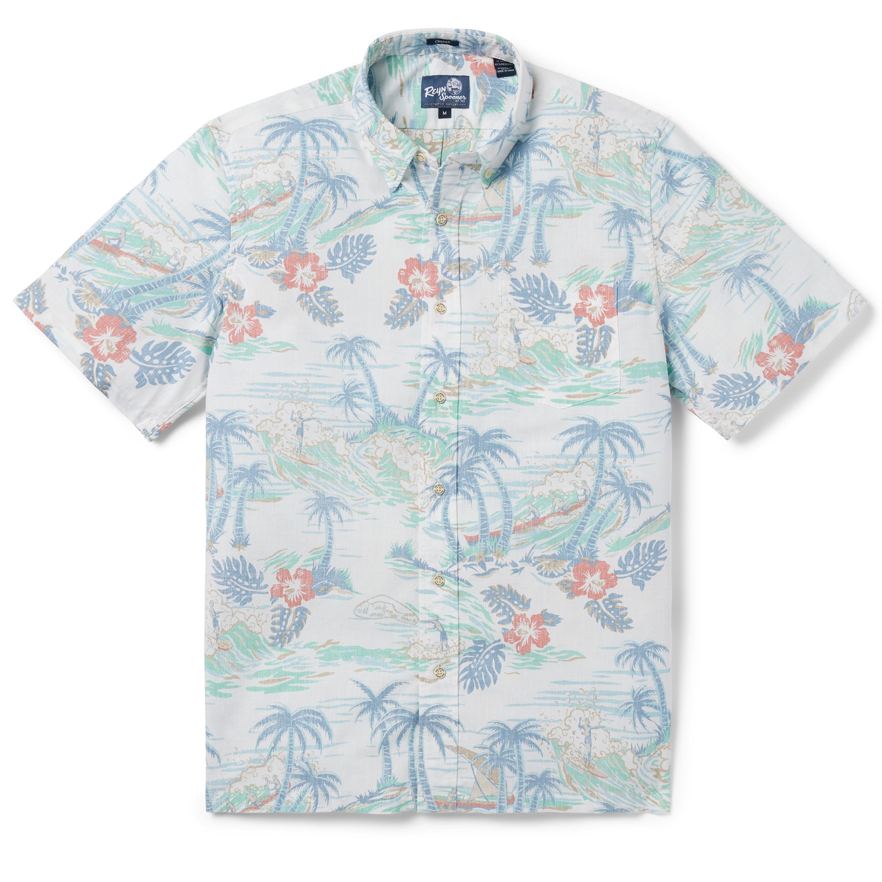 Reyn Spooner KAIMANA BEACH BUTTON FRONT in WHITE