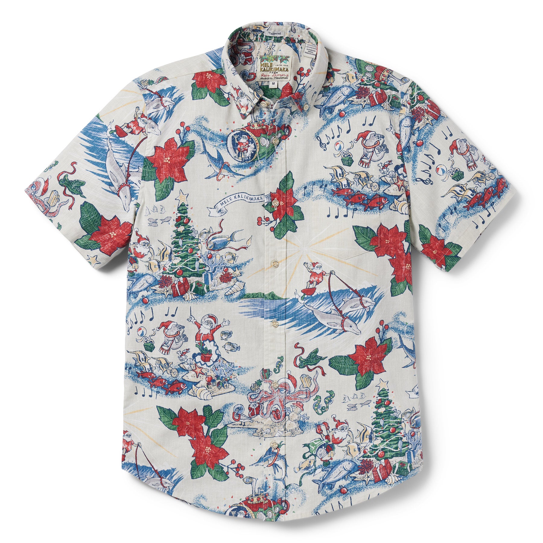 Reyn Spooner HAWAIIAN CHRISTMAS 2024 TAILORED in SILVER BIRCH