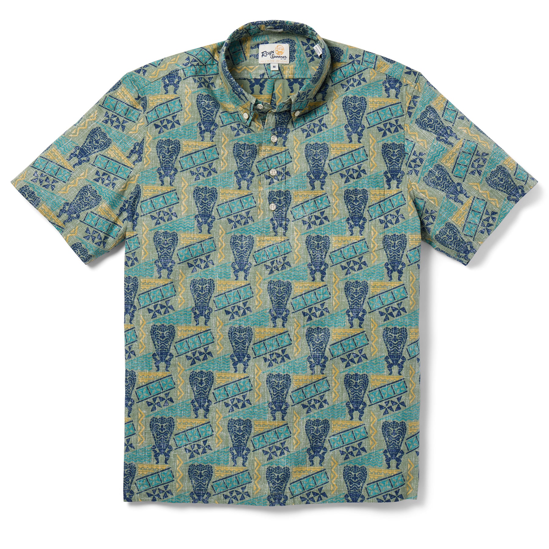 Reyn Spooner TAPA TIKI PULLOVER in SEA SPRAY