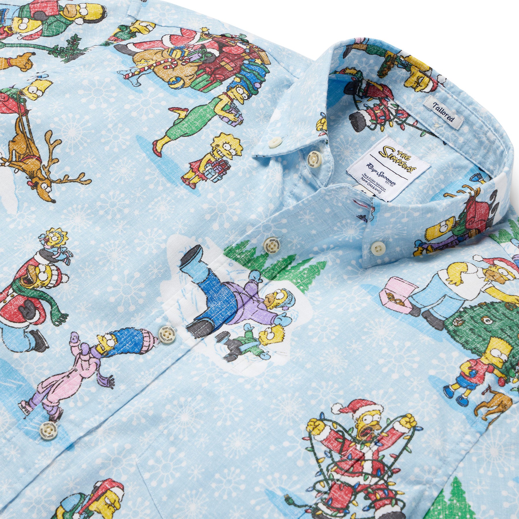 Reyn Spooner SIMPSONS GREETINGS TAILORED in LIGHT BLUE