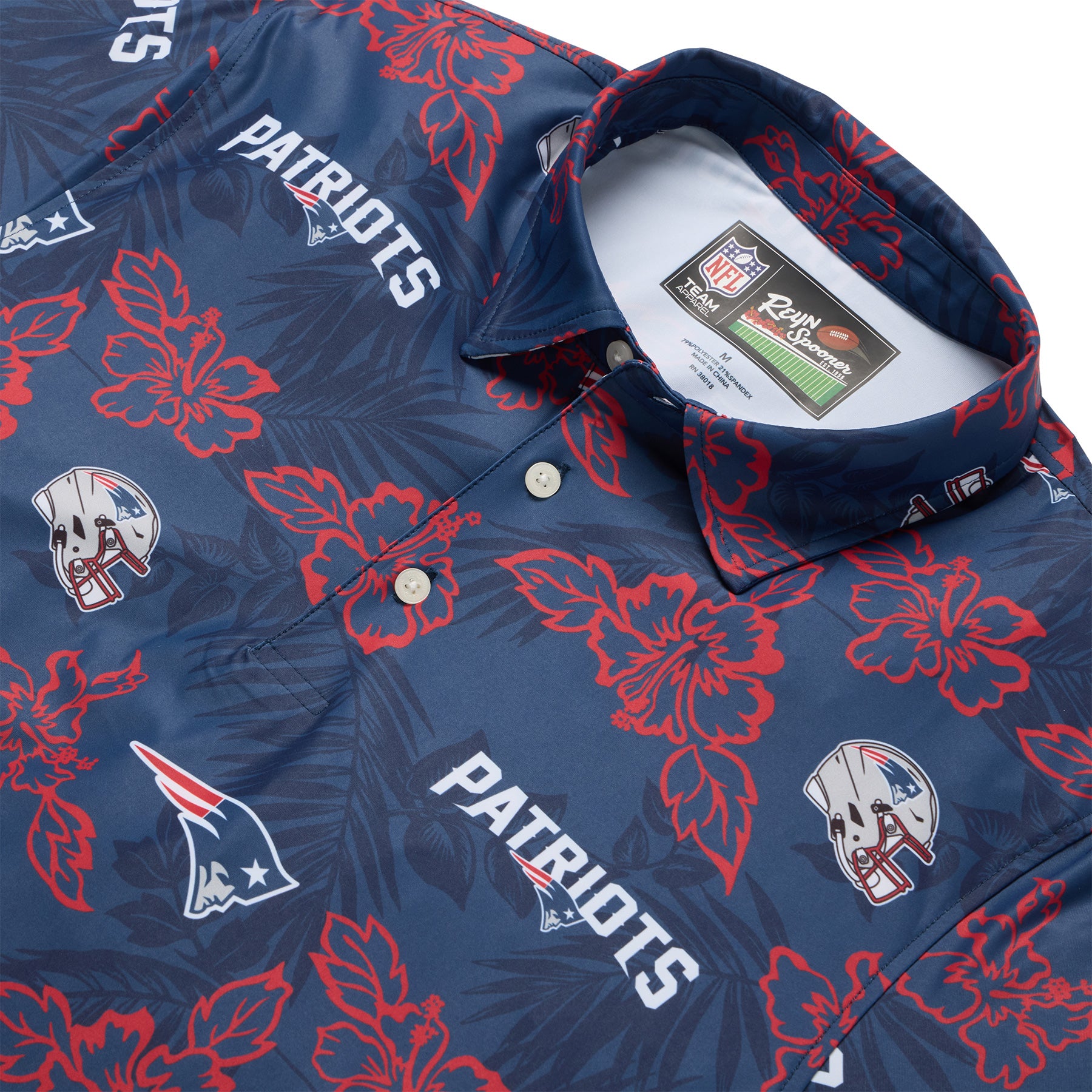 Reyn Spooner NEW ENGLAND PATRIOTS PUA PERFORMANCE POLO in NAVY