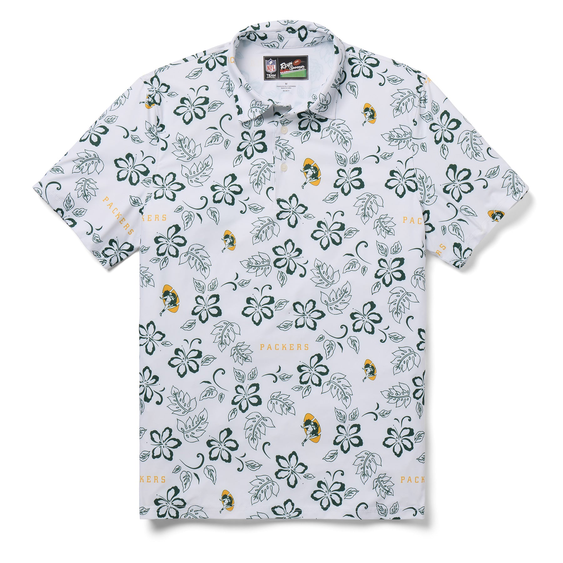 Reyn Spooner GREEN BAY PACKERS THROWBACK PERFORMANCE POLO in WHITE