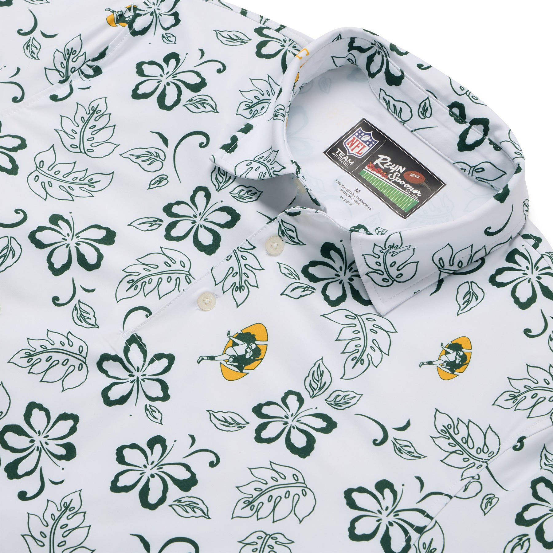 Reyn Spooner GREEN BAY PACKERS THROWBACK PERFORMANCE POLO in WHITE