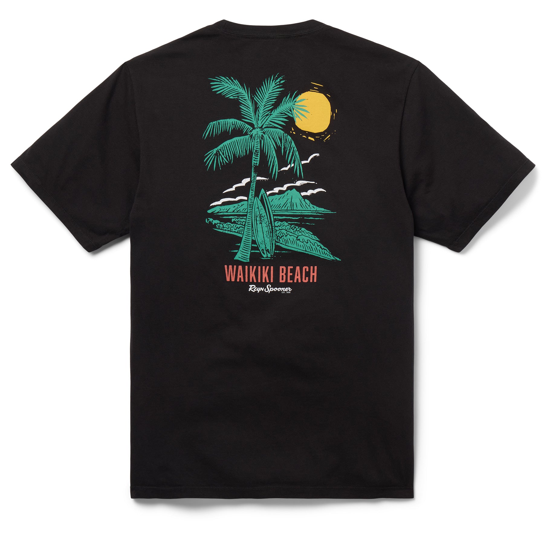 Reyn Spooner WAIKIKI BEACH GRAPHIC TEE in BLACK