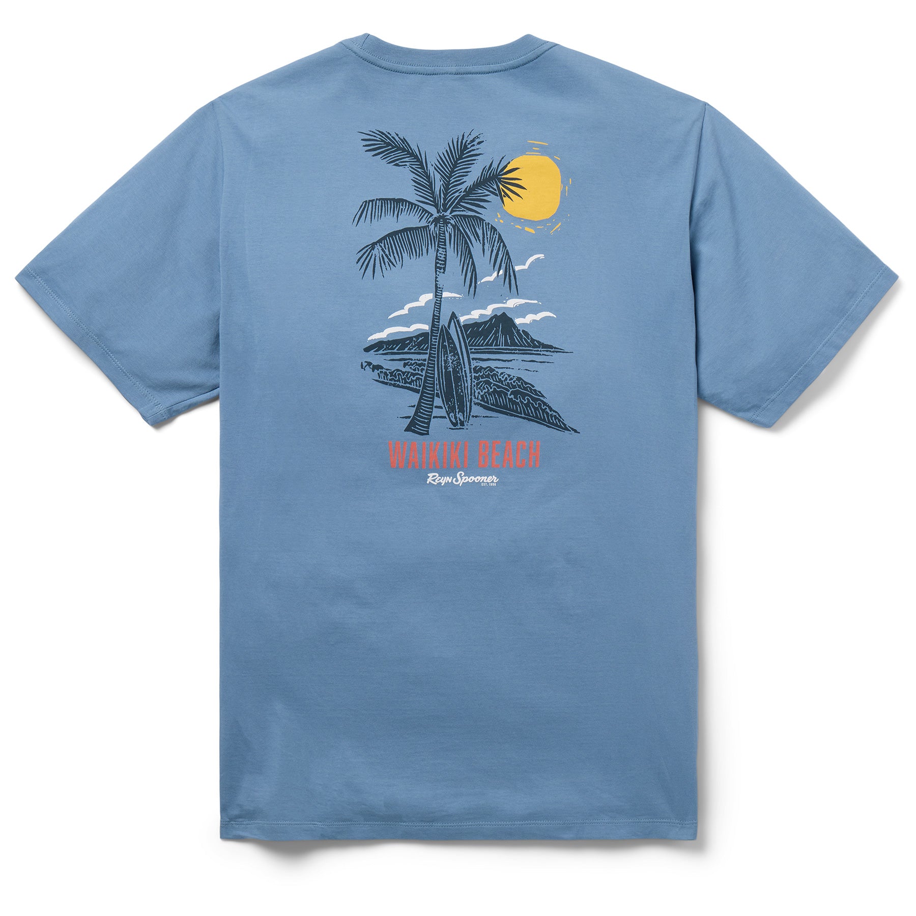 Reyn Spooner WAIKIKI BEACH GRAPHIC TEE in SLATE