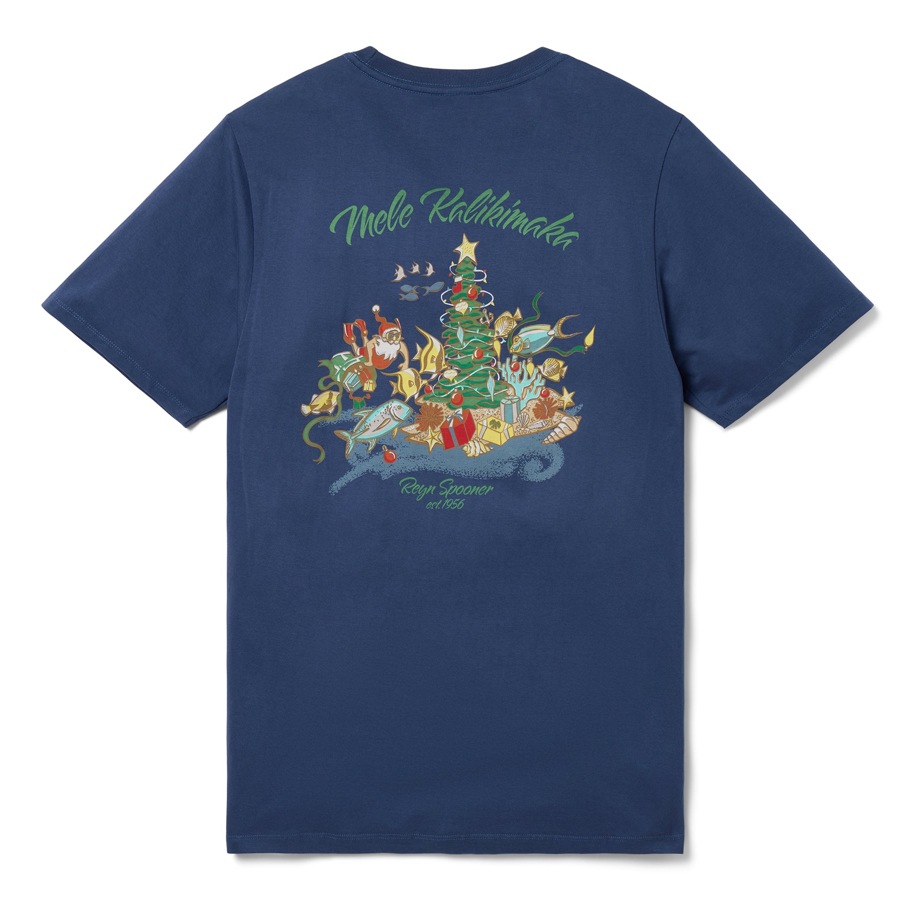 Reyn Spooner CHRISTMAS UNDER THE SEA GRAPHIC TEE in NAVY