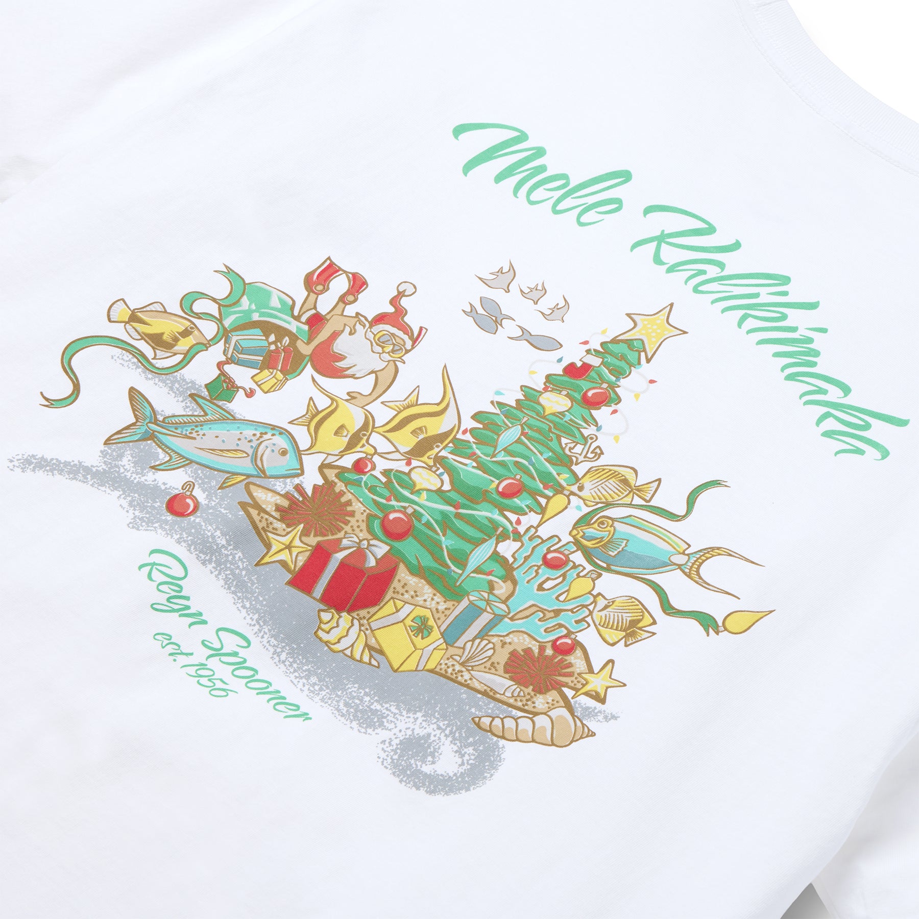 Reyn Spooner CHRISTMAS UNDER THE SEA GRAPHIC TEE in WHITE