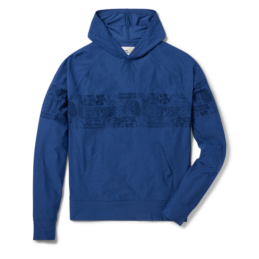 Reyn Spooner SOUTH PACIFIC TAPA PERFORMANCE HOODIE in NAVY