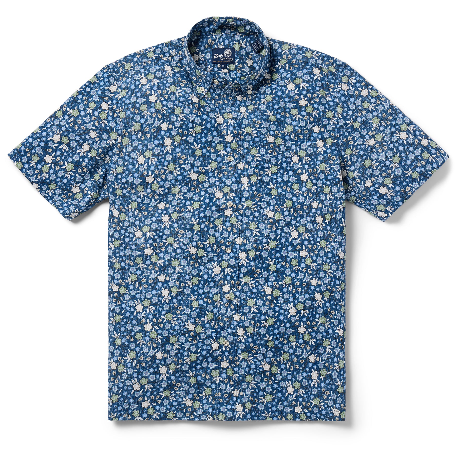 Reyn Spooner RETRO MINI BUTTON FRONT in NAVY