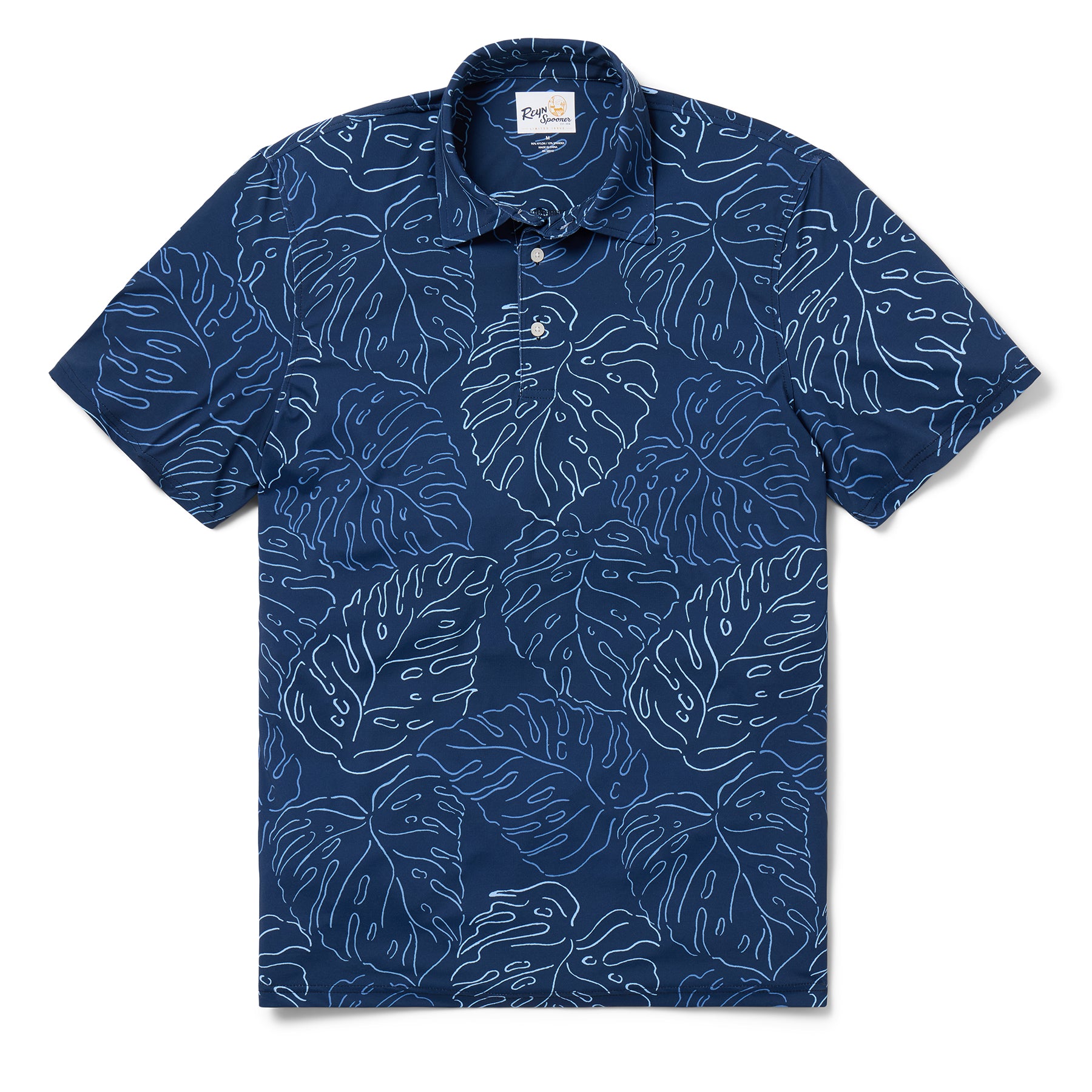 Reyn Spooner FRIENDLY FRONDS PERFORMANCE POLO in NAVY