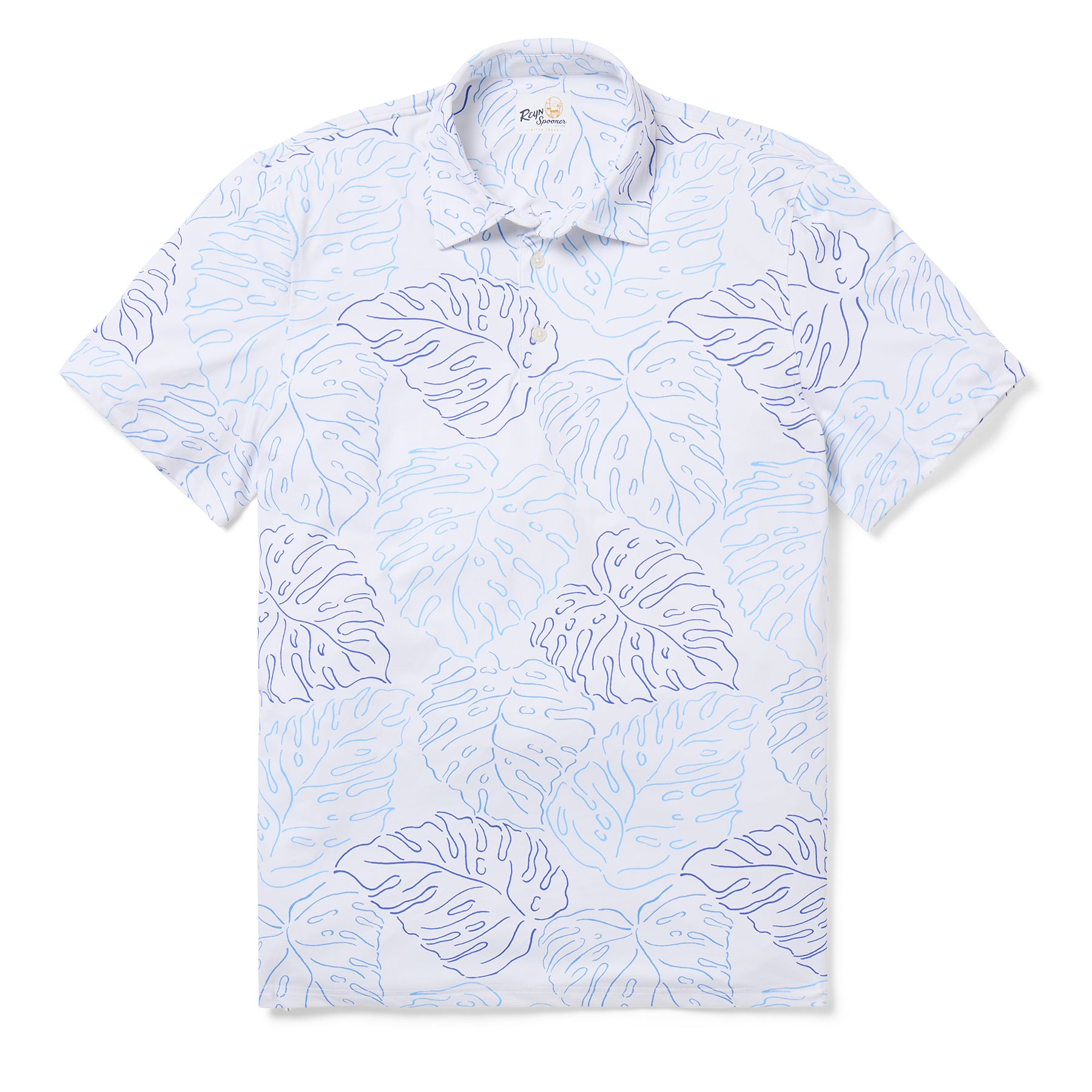 Reyn Spooner FRIENDLY FRONDS PERFORMANCE POLO in WHITE