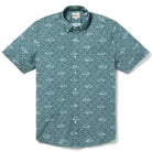 Reyn Spooner TUNA TIME PERFORMANCE BUTTON FRONT in LAUREL GREEN