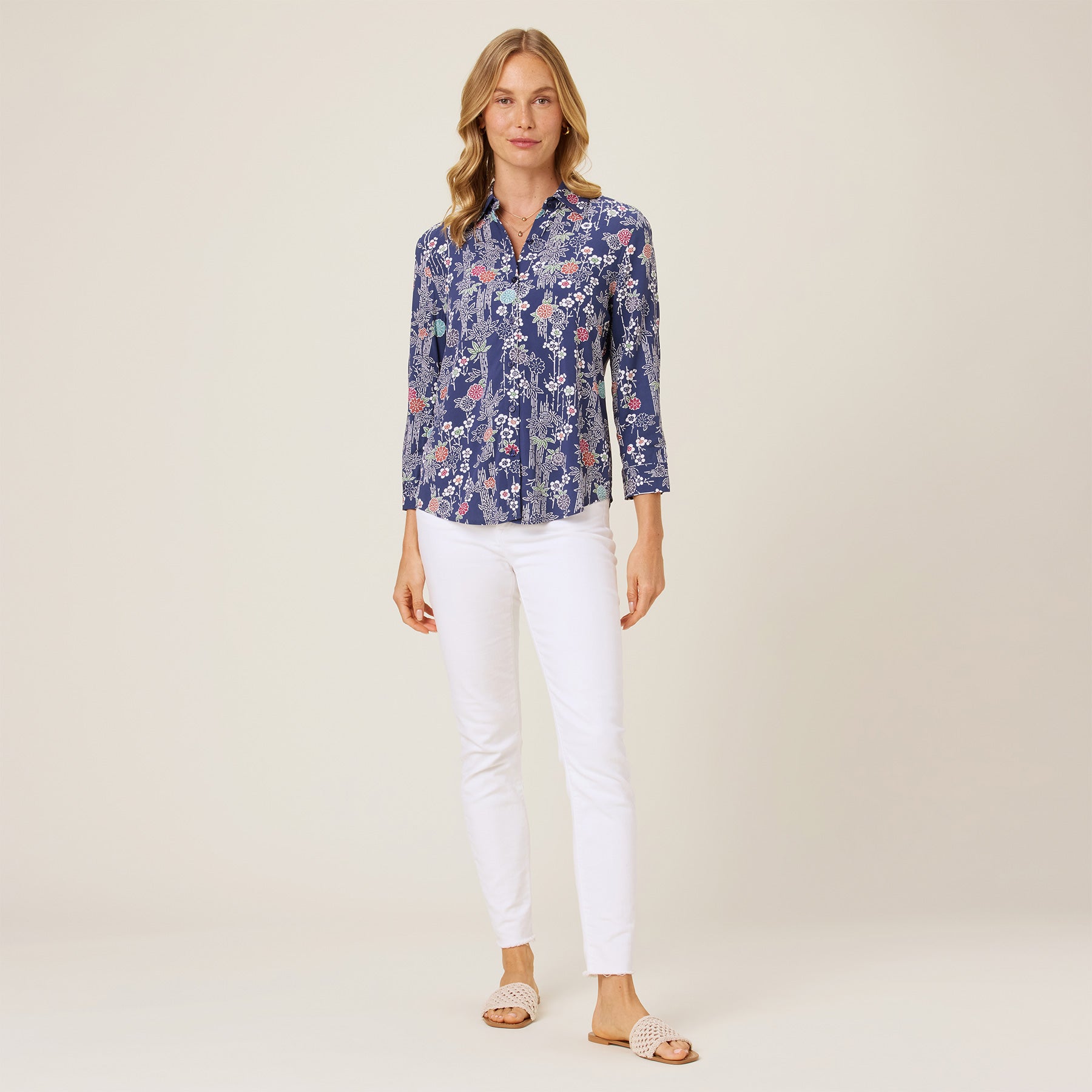 Reyn Spooner NIPPON FOREST MICHELLE TOP in CROWN BLUE