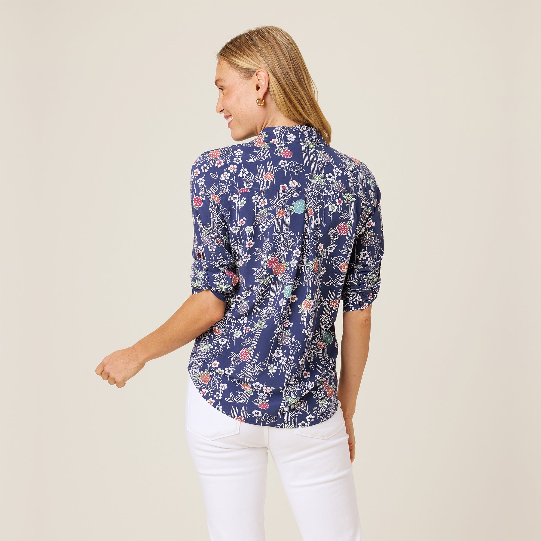 Reyn Spooner NIPPON FOREST MICHELLE TOP in CROWN BLUE