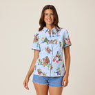 Reyn Spooner SIMPSONS GREETINGS ABBY TOP in LIGHT BLUE