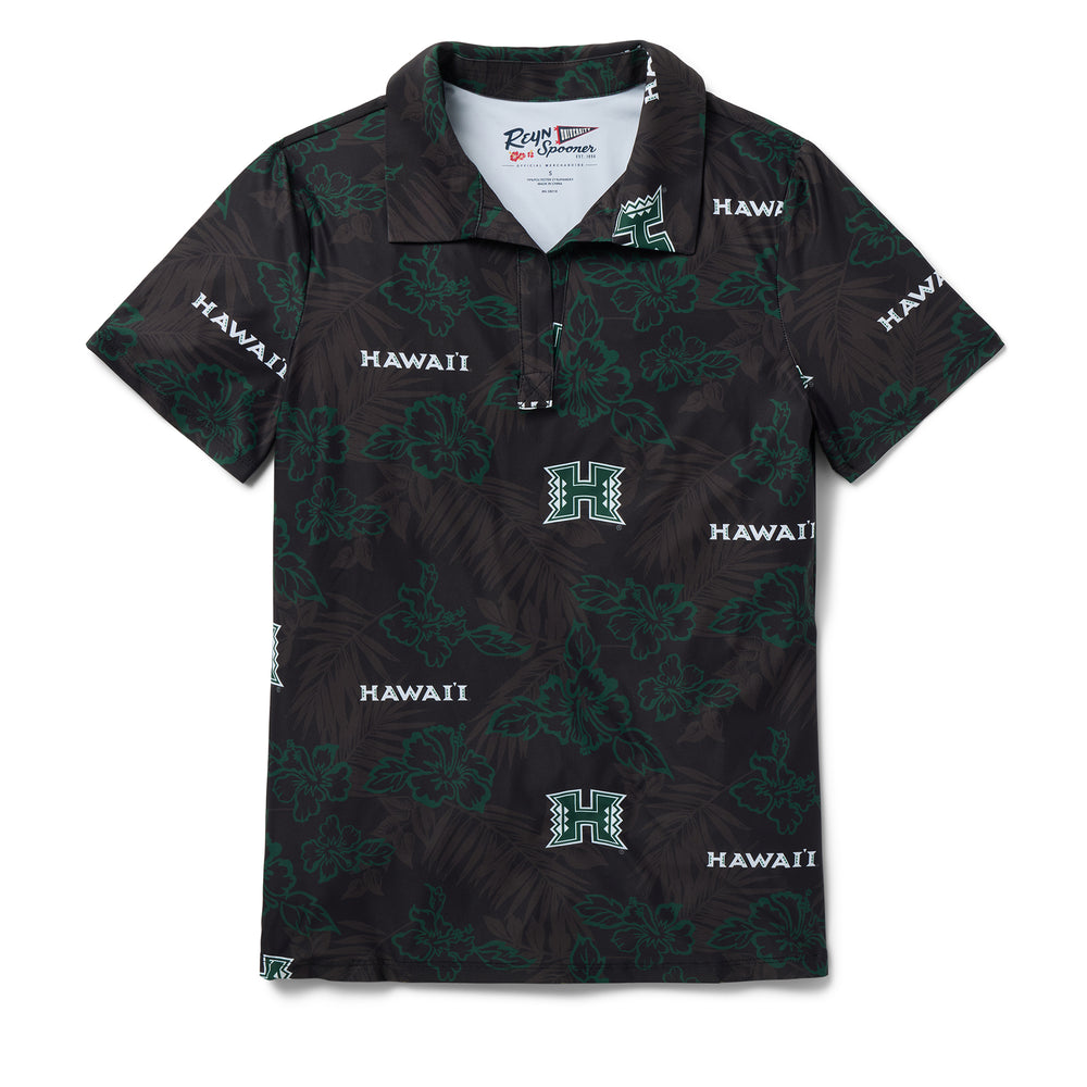 Reyn Spooner WOMEN'S UNIVERSITY OF HAWAI'I GAME DAY PERFORMANCE POLO in BLACK