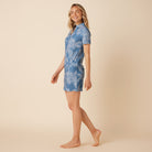 Reyn Spooner FANCY BISCUS COLLARED PERFORMANCE DRESS in BLUE