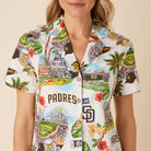 Reyn Spooner WOMEN'S SAN DIEGO PADRES SCENIC CAMP SHIRT in SCENIC