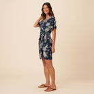 Reyn Spooner GARDEN MUMS SARONG DRESS in DRESS BLUES