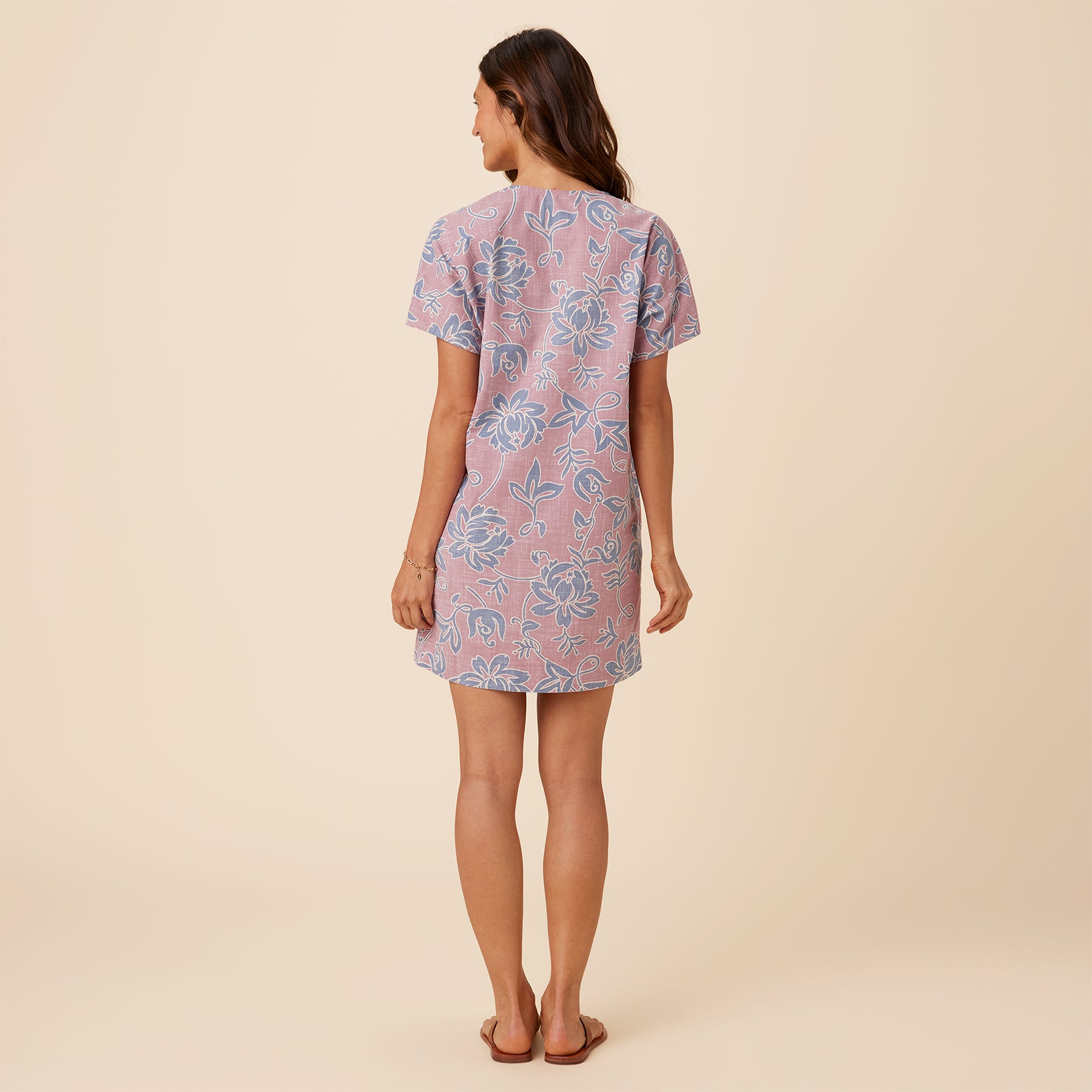 Reyn Spooner CLASSIC PAREAU MINI DRESS in FADED GINGER