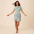 Reyn Spooner STARGAZER BAND NECK DRESS in SEAFOAM