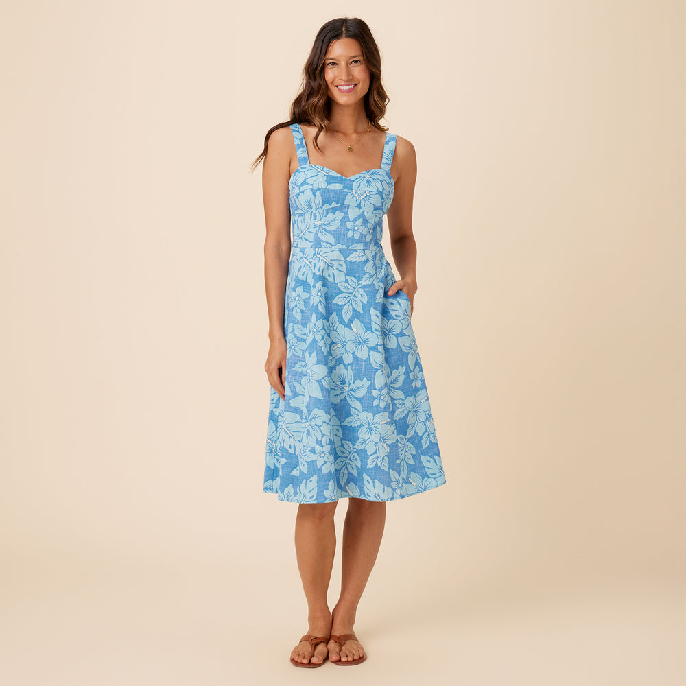 Reyn Spooner COSTA RICA CLAIRE DRESS in LIGHT BLUE