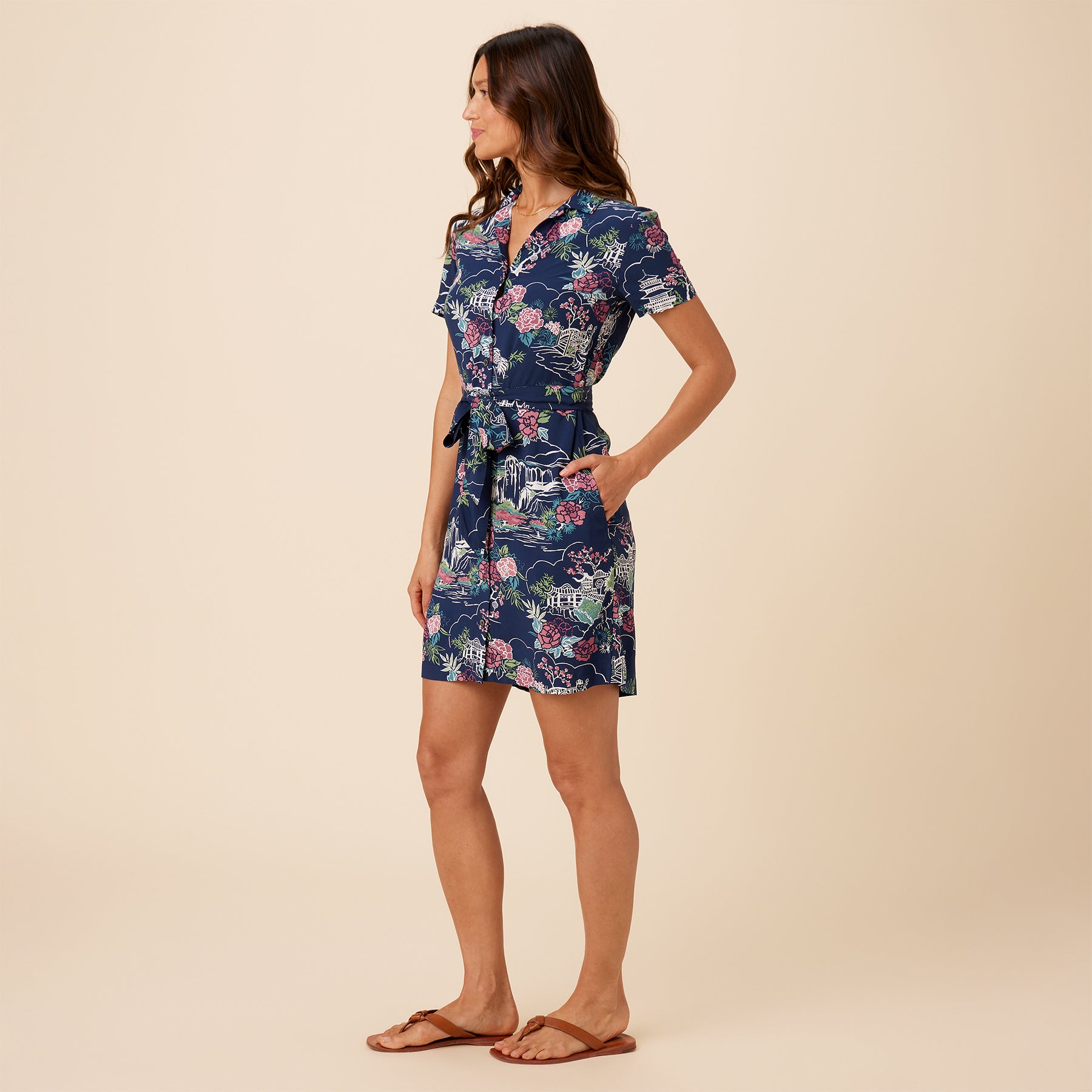 Reyn Spooner FORBIDDEN GARDENS OLIVIA DRESS in NAVY