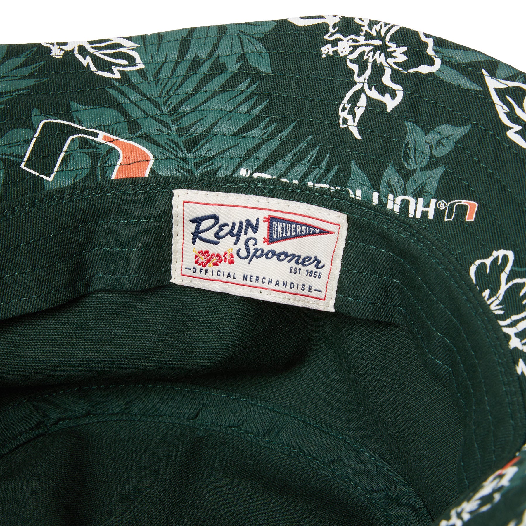 Reyn Spooner UNIVERSITY OF MIAMI BUCKET HAT in GREEN