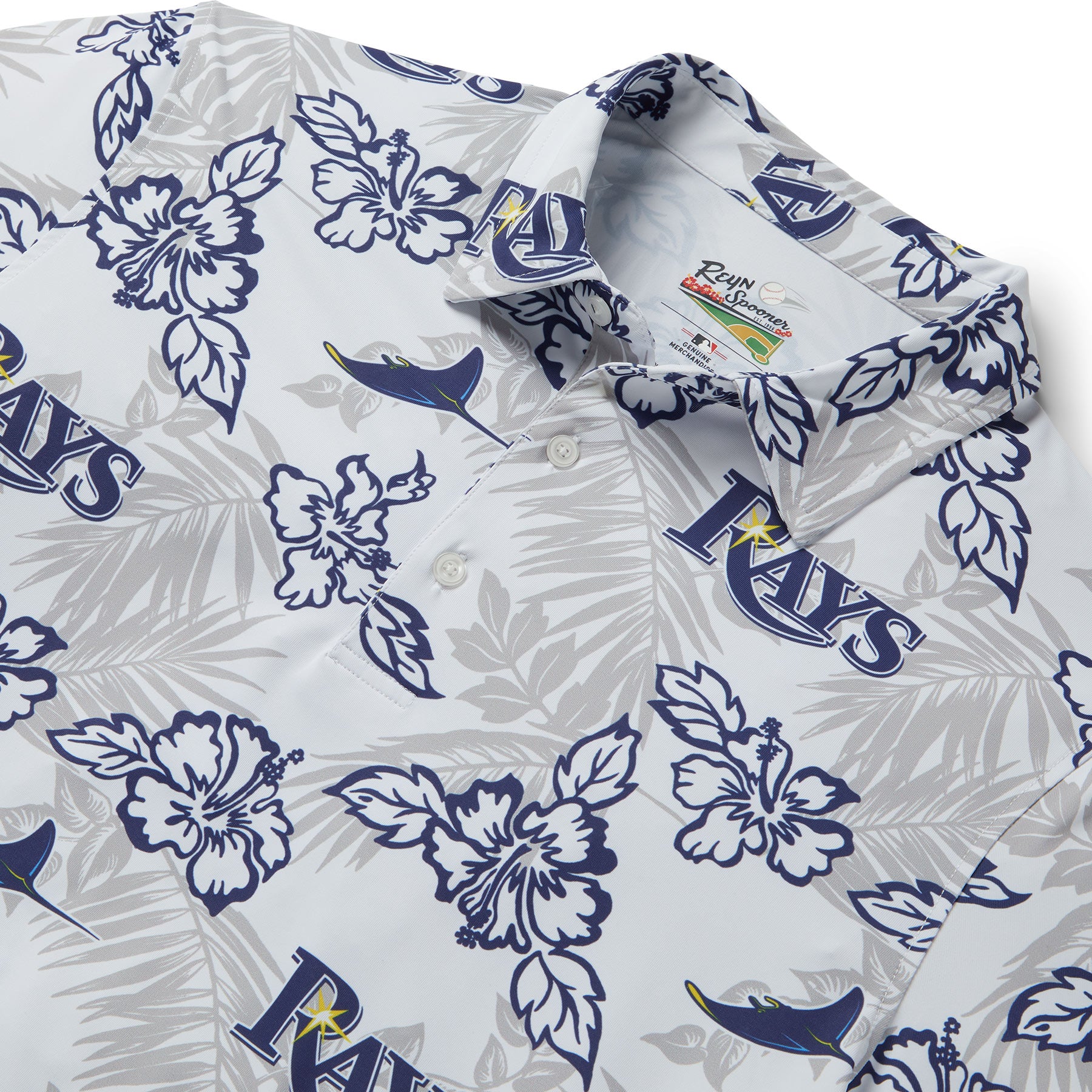 Reyn Spooner TAMPA BAY RAYS PUA PERFORMANCE POLO in WHITE