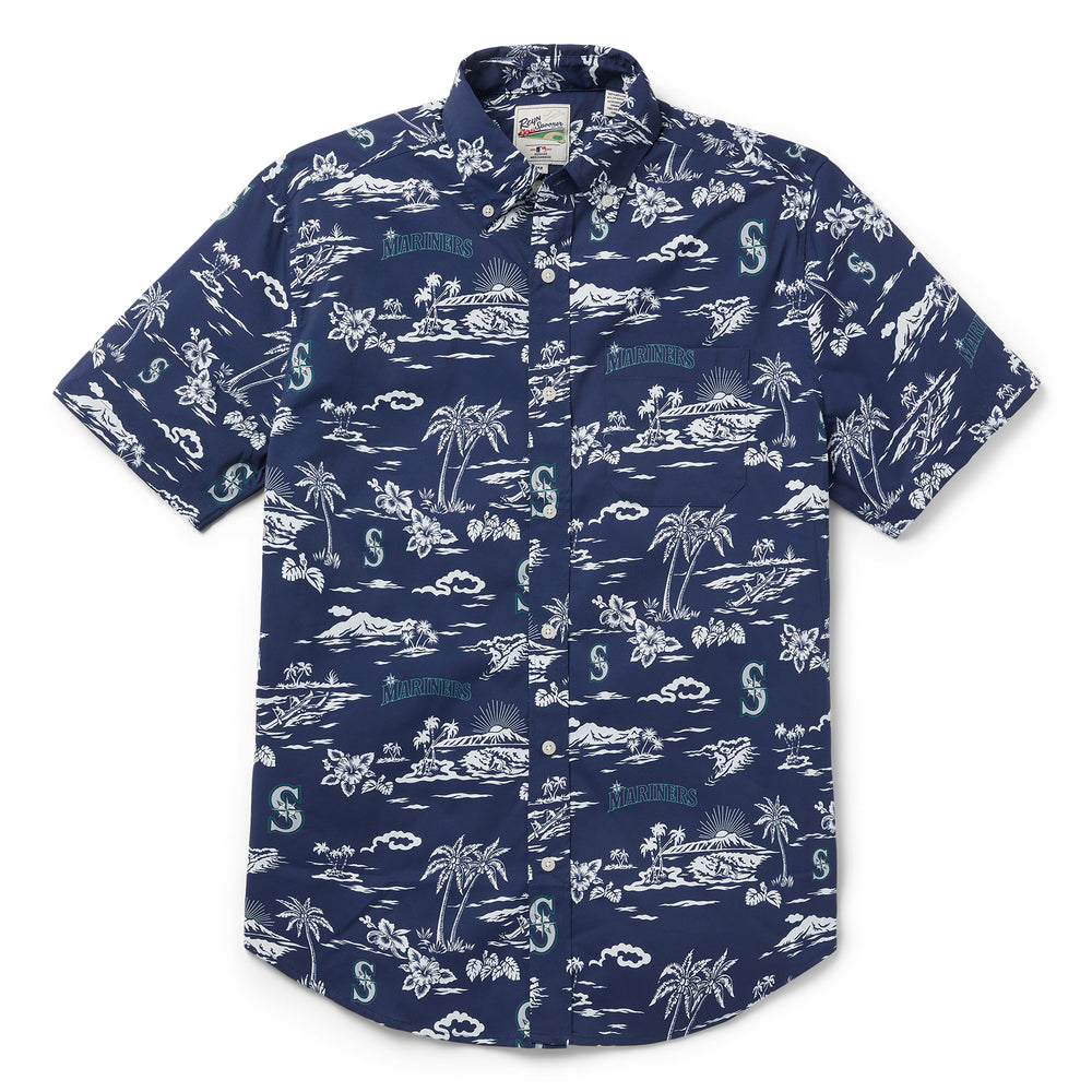 Men's Reyn Spooner Navy Seattle Mariners Kekai Performance Button-Up Shirt