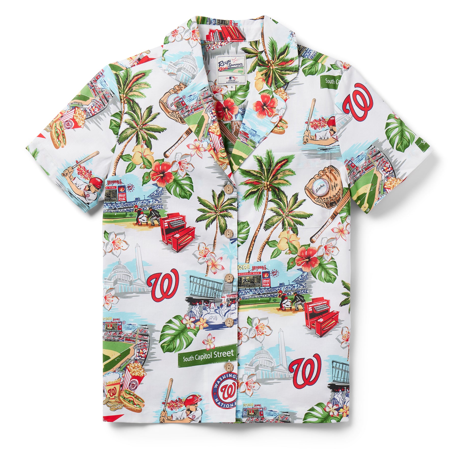 Reyn Spooner WOMEN'S WASHINGTON NATIONALS SCENIC CAMP SHIRT in SCENIC