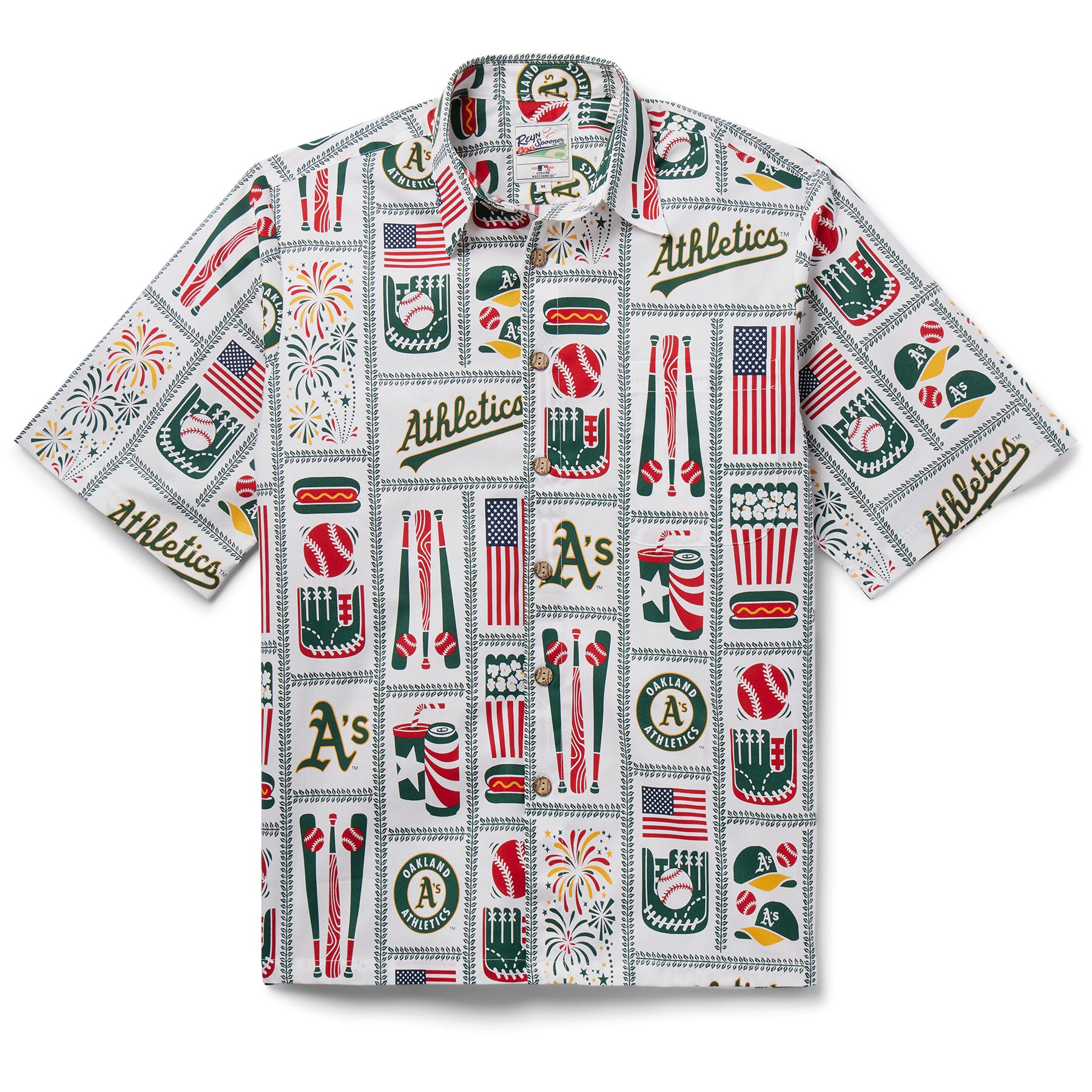 Reyn Spooner OAKLAND ATHLETICS AMERICANA in WHITE