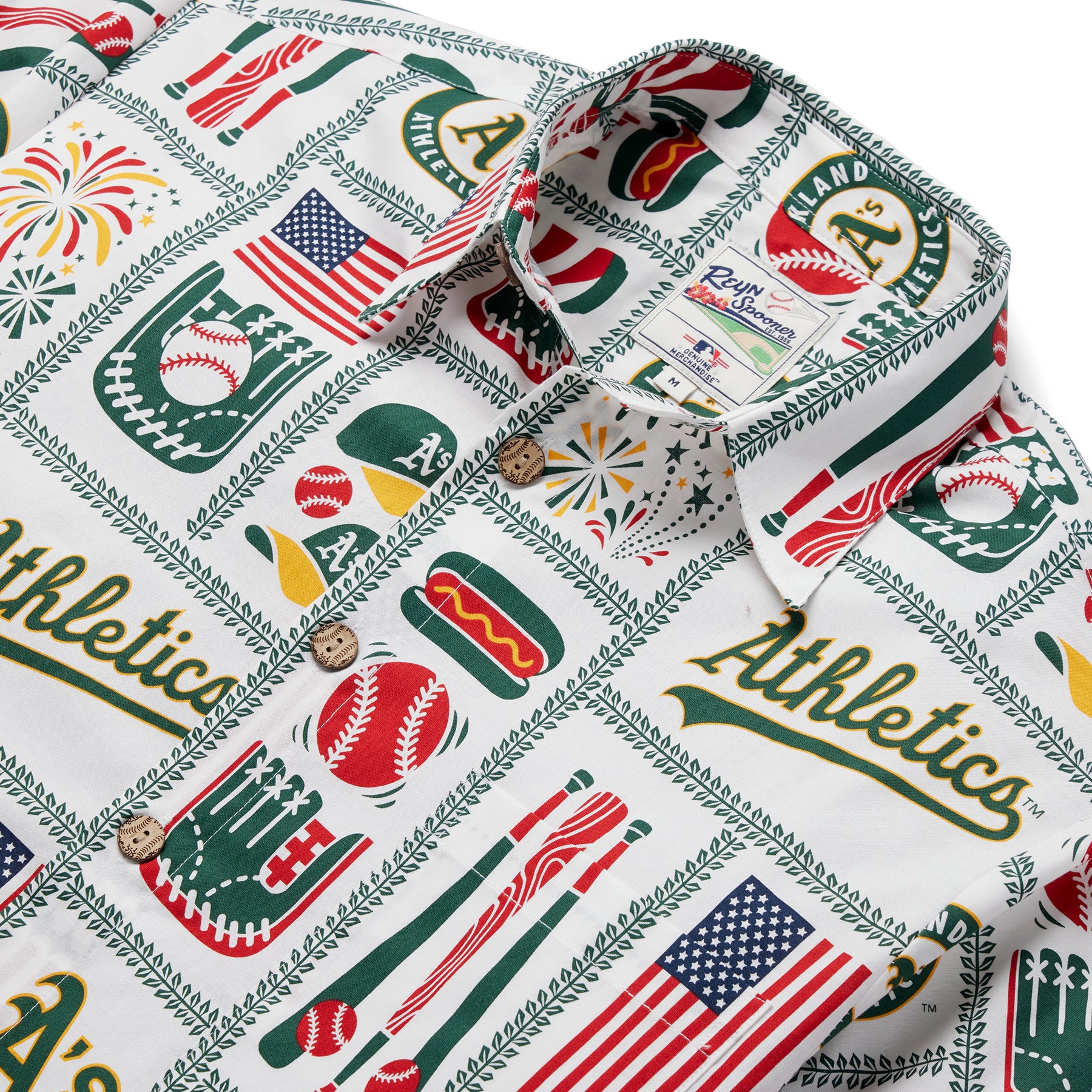 Reyn Spooner OAKLAND ATHLETICS AMERICANA in WHITE