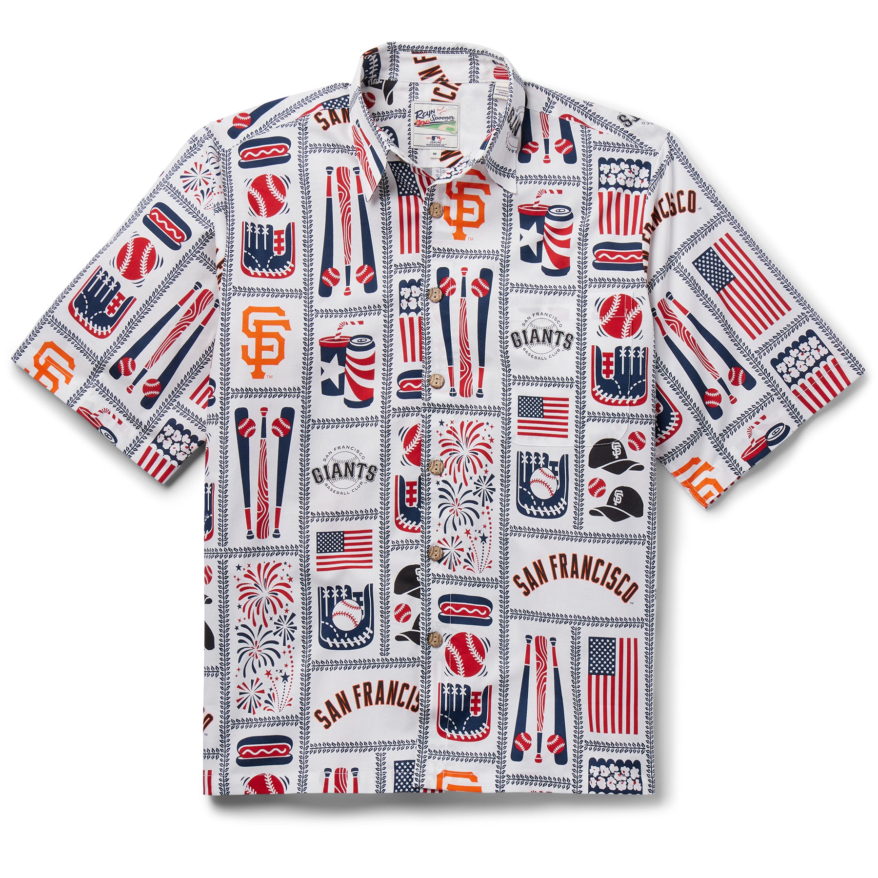 Reyn Spooner SAN FRANCISCO GIANTS AMERICANA in WHITE