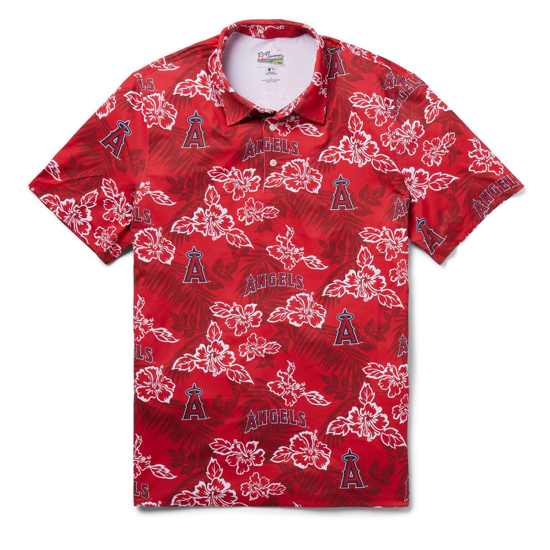 Reyn Spooner LOS ANGELES ANGELS PUA PERFORMANCE POLO in RED