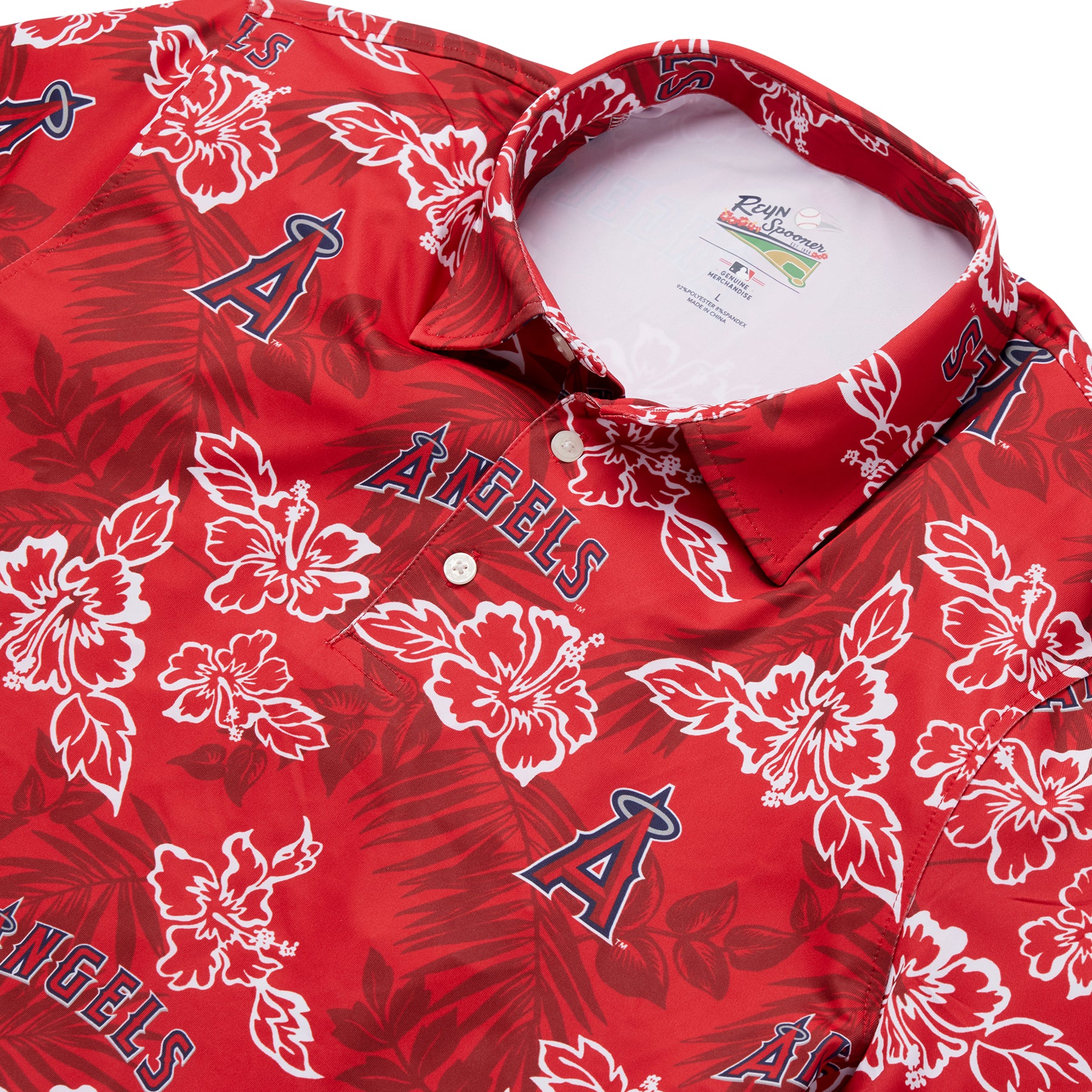 Reyn Spooner LOS ANGELES ANGELS PUA PERFORMANCE POLO in RED