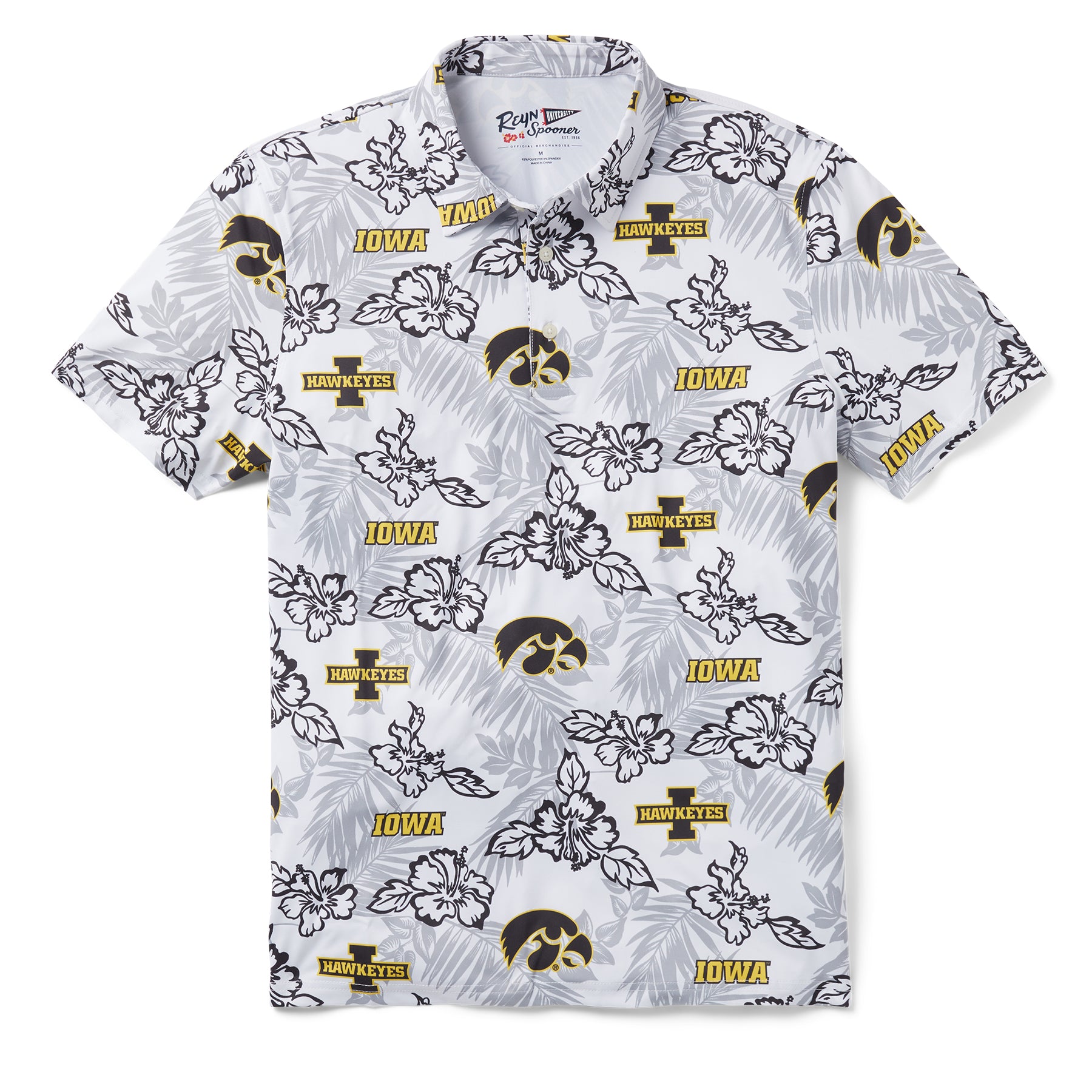 Reyn Spooner UNIVERSITY OF IOWA PUA PERFORMANCE POLO in WHITE