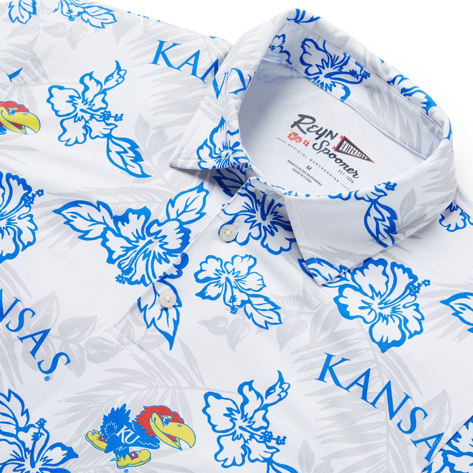 Reyn Spooner UNIVERSITY OF KANSAS PUA PERFORMANCE POLO in WHITE