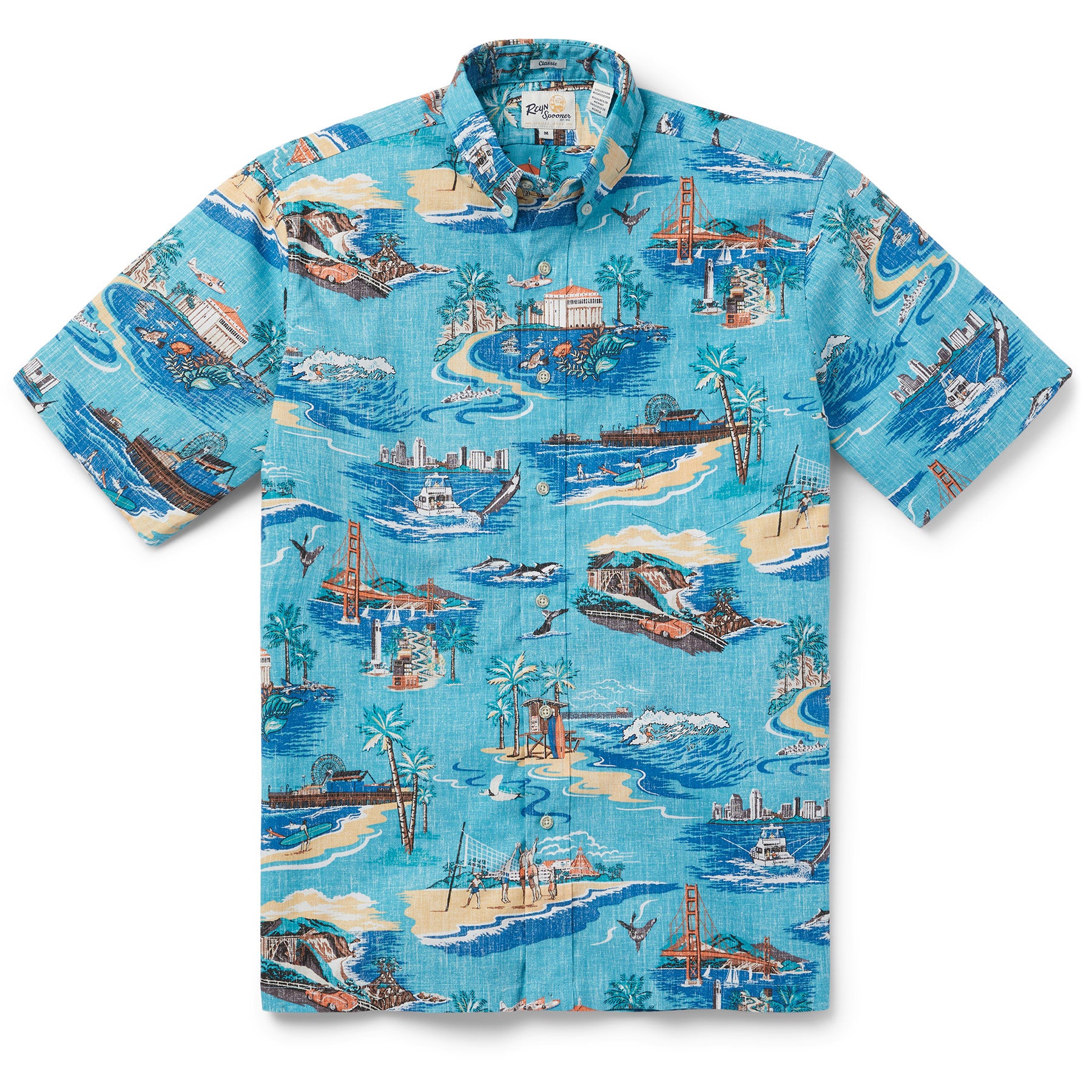 Reyn Spooner GOLDEN COAST BUTTON FRONT in MAUI BLUE