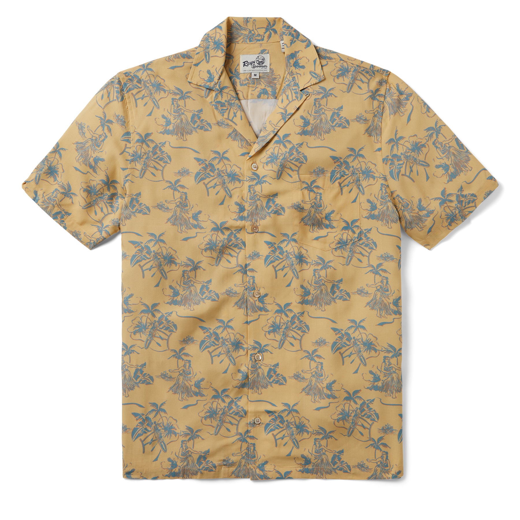 Reyn Spooner HAWAII RECALLS CAMP SHIRT in YELLOW