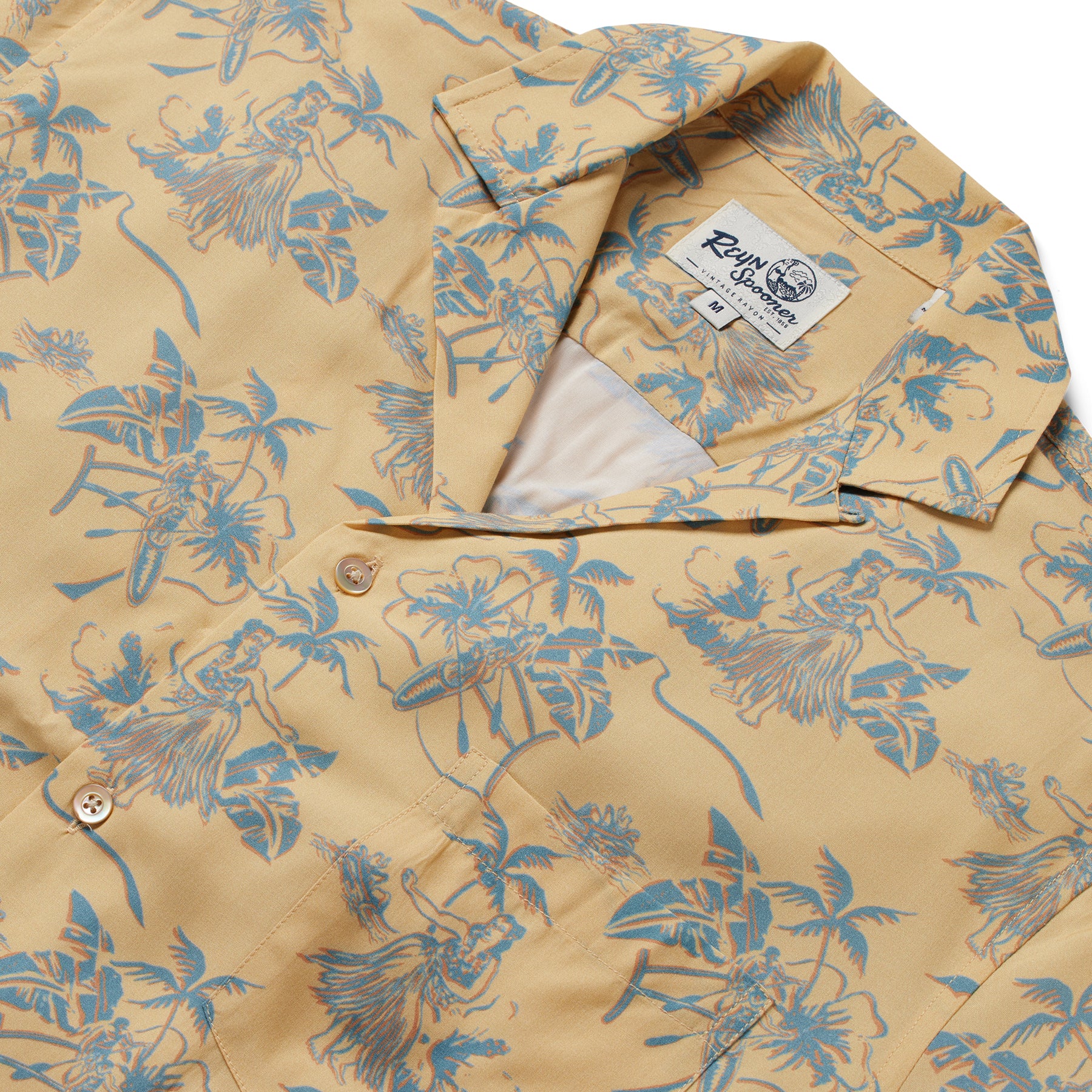 Reyn Spooner HAWAII RECALLS CAMP SHIRT in YELLOW